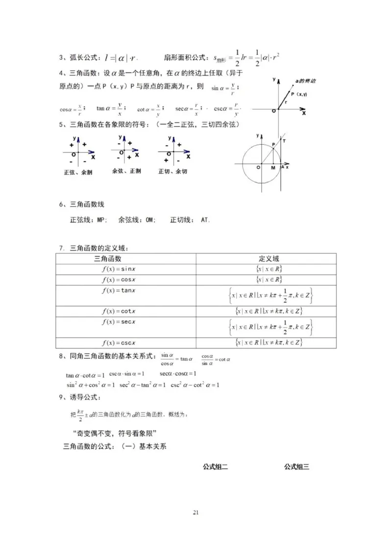 高三数学复习知识点_普高真题卷_广东数学普高学考(春考)_复习资料