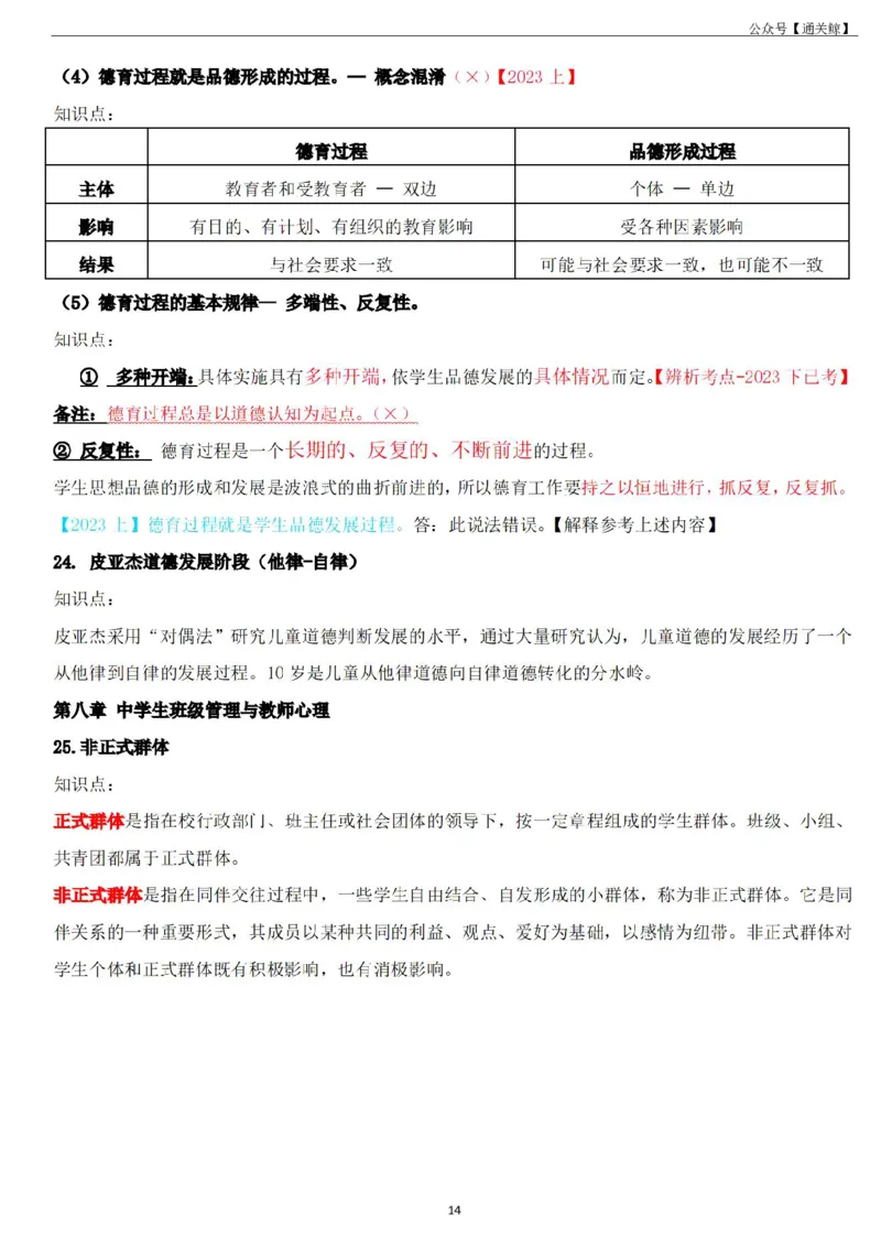 Coco中学科二辨析题知识点整理-_教资_初高中2026教资_26上资料（持续更新）_06补充资料_04中学辨析题(科二)