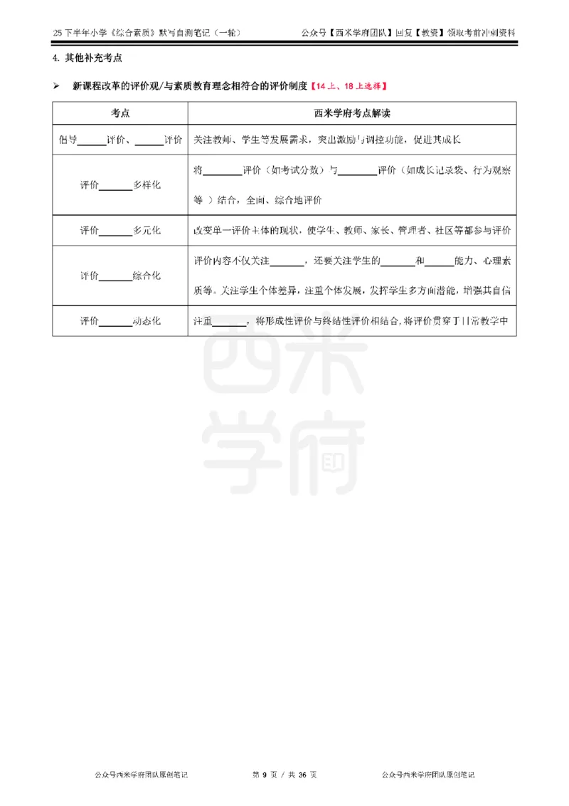 25下小学-综合素质-一轮默写自测笔记_教资_25下资料合集二_2025下一轮默写本_小学：一轮笔记重点笔记默写本