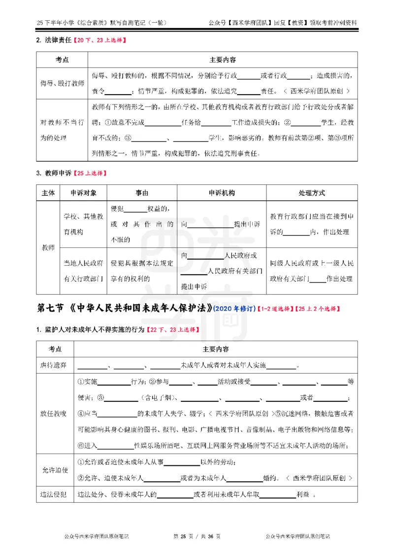 25下小学-综合素质-一轮默写自测笔记_教资_25下资料合集二_2025下一轮默写本_小学：一轮笔记重点笔记默写本