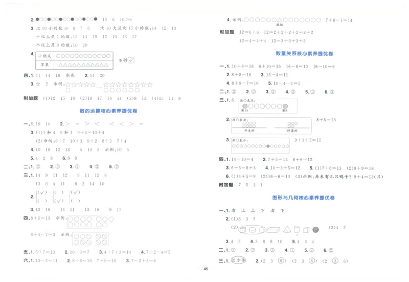阳光同学全优好卷一年级人教版上册数学_25秋小学语数英习题试卷_数学_人教版_数学《阳光同学全优好卷》人教25秋(1)