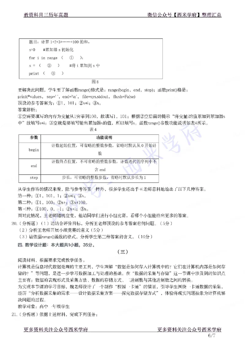 21年下-高中信息技术真题-题本_教资_25下资料合集二_25下最新科三知识点汇编+思维导图-高中_05.信息技术_02.历年真题