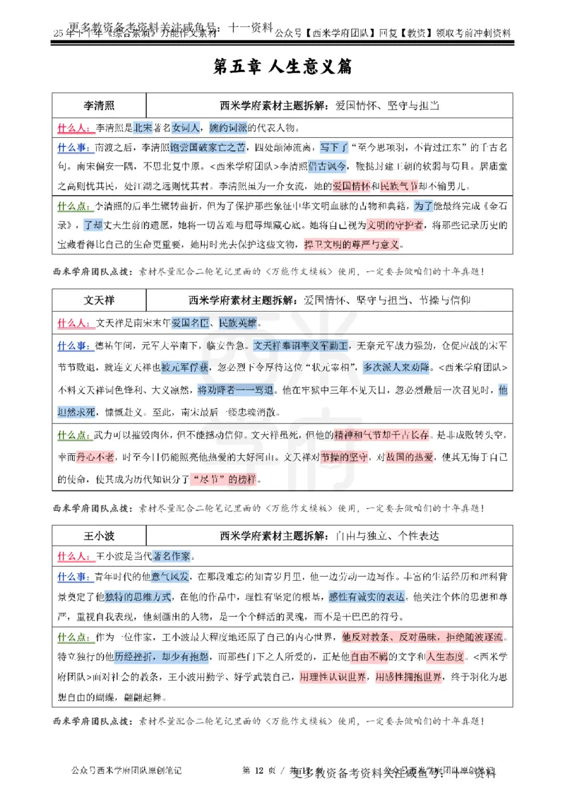 25下作文42个人物素材_教资_初高中2026教资_25下教师资格证_作文素材