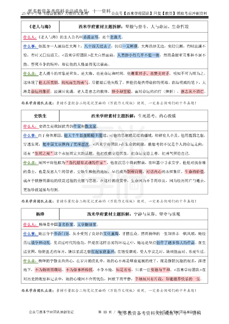 25下作文42个人物素材_教资_初高中2026教资_25下教师资格证_作文素材