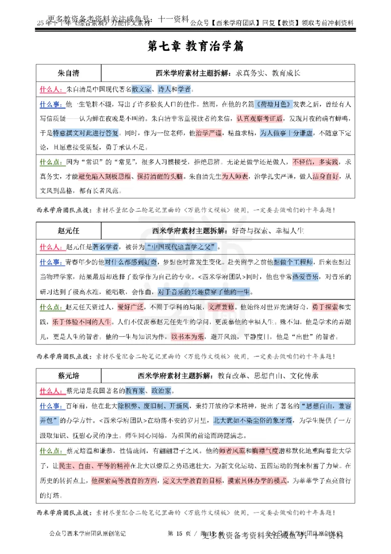 25下作文42个人物素材_教资_初高中2026教资_25下教师资格证_作文素材