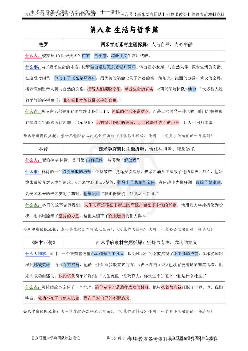 25下作文42个人物素材_教资_初高中2026教资_25下教师资格证_作文素材