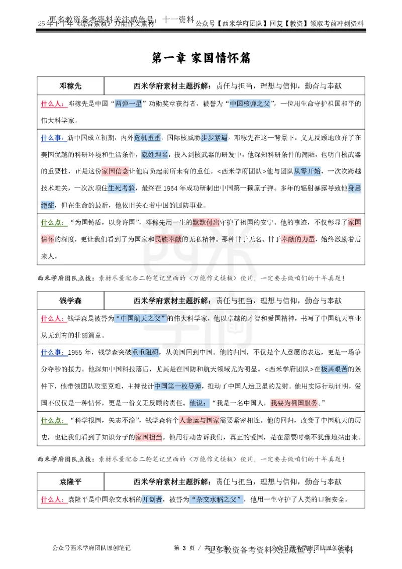 25下作文42个人物素材_教资_初高中2026教资_25下教师资格证_作文素材