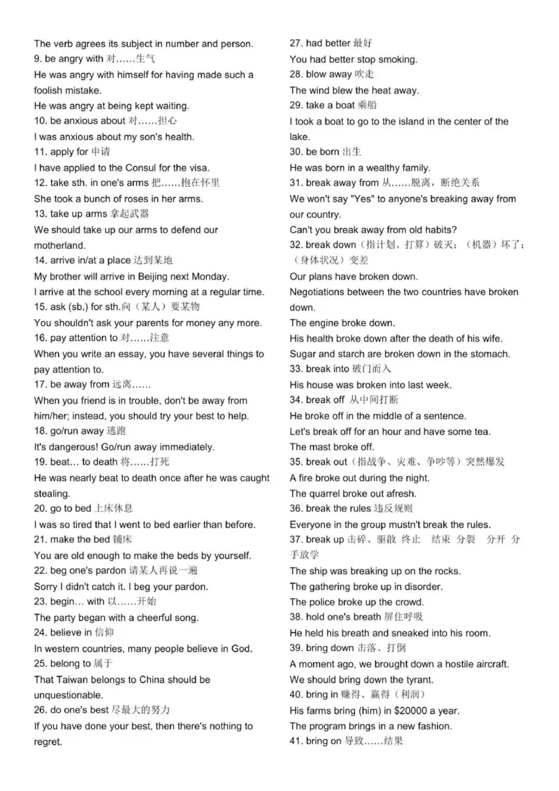 英语知识点归纳总结整理版本_普高真题卷_广东英语普高学考(春考)_复习资料