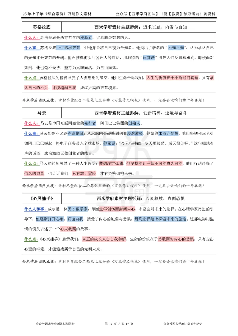 25上作文42个人物素材&middot;_教资_282026上教资笔试&middot;作文资料_25上-旧资料_西米学府25下作文42个人物素材+哪吒2素材运用