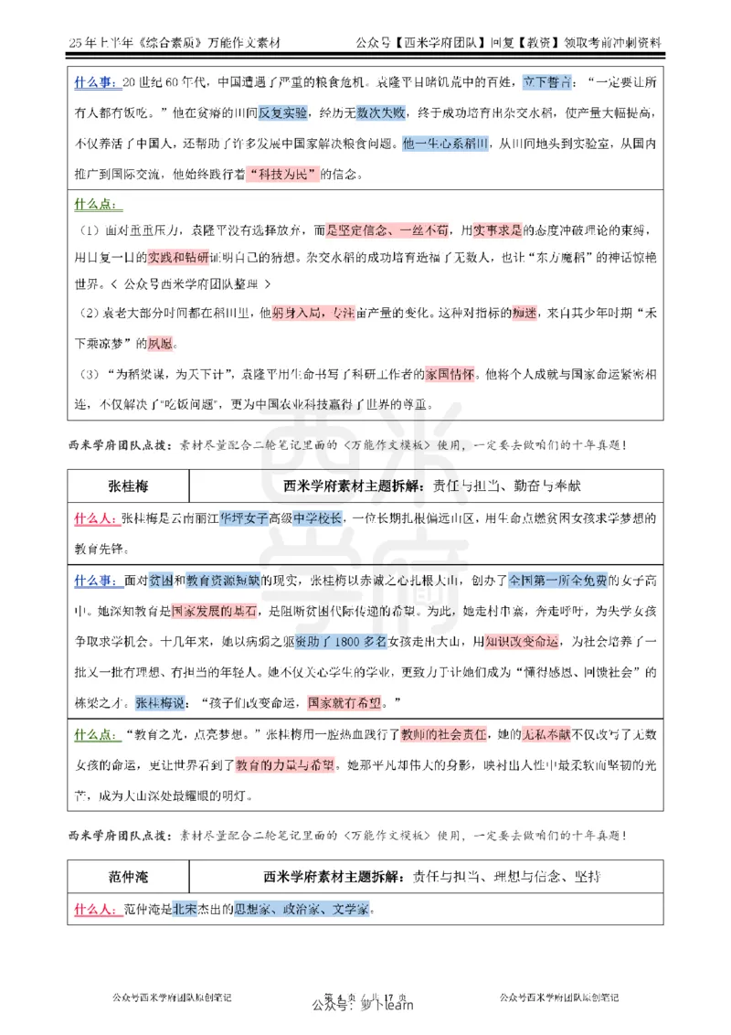 25上作文42个人物素材&middot;_教资_282026上教资笔试&middot;作文资料_25上-旧资料_西米学府25下作文42个人物素材+哪吒2素材运用