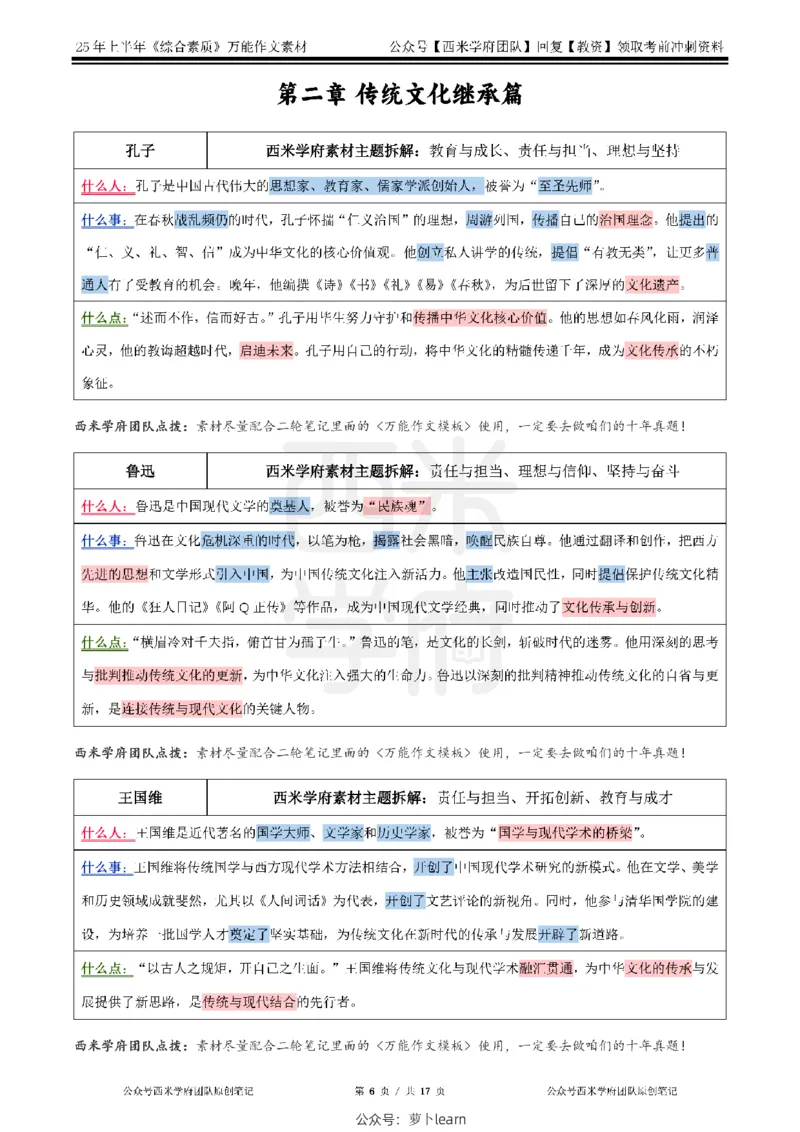 25上作文42个人物素材&middot;_教资_282026上教资笔试&middot;作文资料_25上-旧资料_西米学府25下作文42个人物素材+哪吒2素材运用