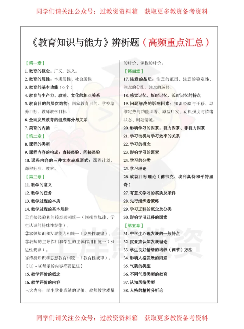 中学-辨析题高频重点_教资_初高中2026教资_26上资料（持续更新）_01重点笔记（可平替教材建议打印）_26上-中学教资笔试重点笔记_教学知识与能力