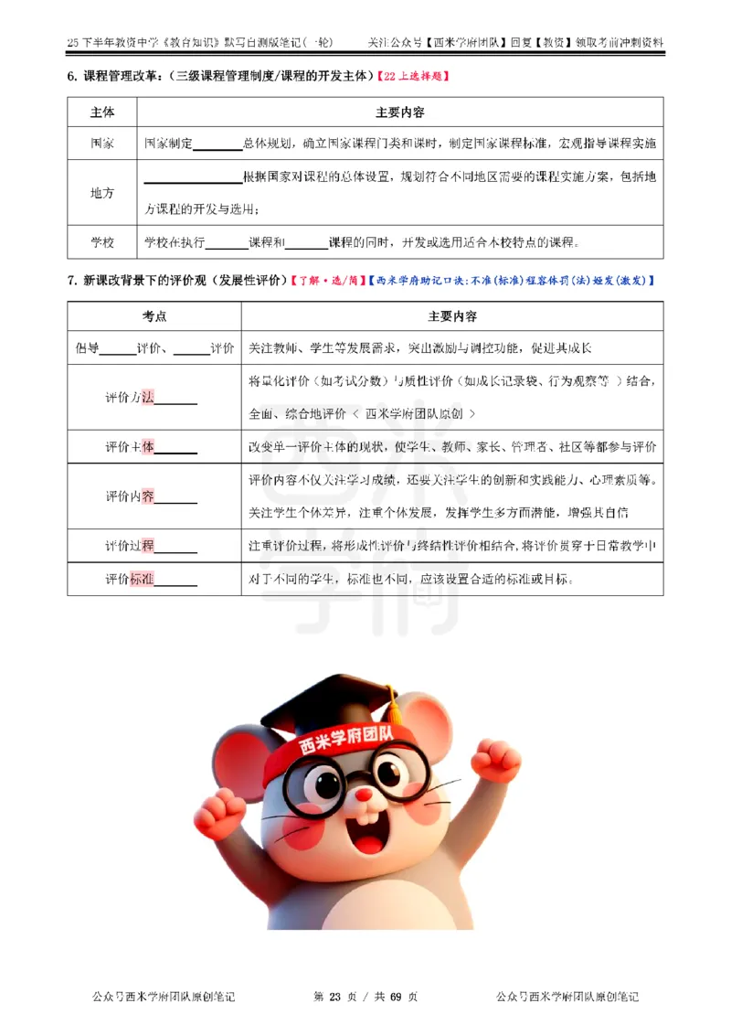 25下中学-教育知识-一轮默写自测笔记_教资_25下资料合集二_2025下一轮默写本_中学：一轮笔记重点笔记默写本