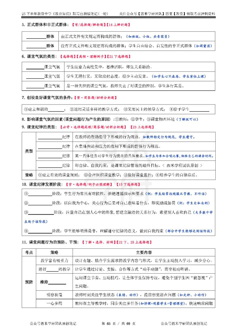 25下中学-教育知识-一轮默写自测笔记_教资_25下资料合集二_2025下一轮默写本_中学：一轮笔记重点笔记默写本