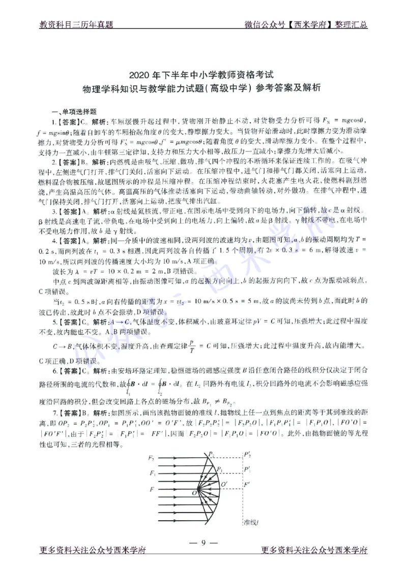 16年下-21年下-高中物理真题-答案_教资_25下资料合集二_25下最新科三知识点汇编+思维导图-高中_06.物理_02.历年真题