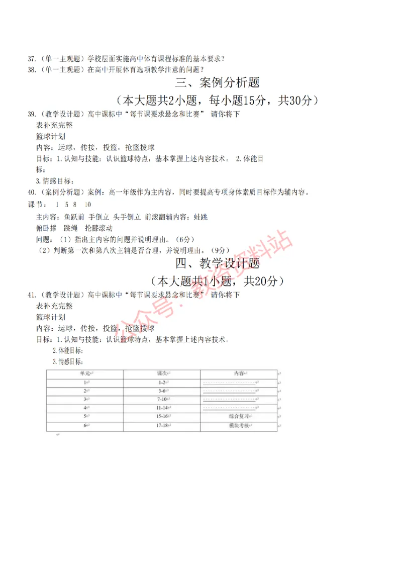 2022年下半年高中《体育》教师资格证笔试真题及答案解析_教资_33教资笔试历年真题汇总（科一+科二+科三）_科三真题_02高中科三各科电子资料包合集_体育（资料文档）