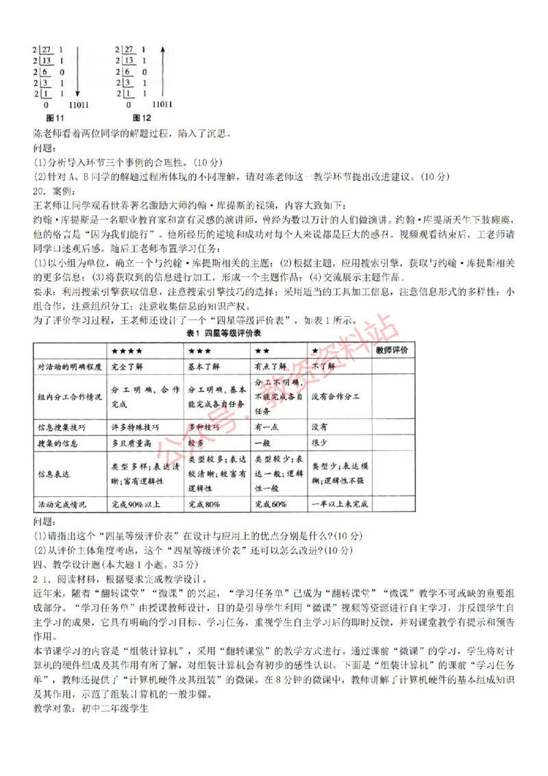 2015上-2019上初中信息技术学科知识历年真题及解析_教资_33教资笔试历年真题汇总（科一+科二+科三）_科三真题_02初中科三各科电子资料包合集_信息（资料文档）_初中信息