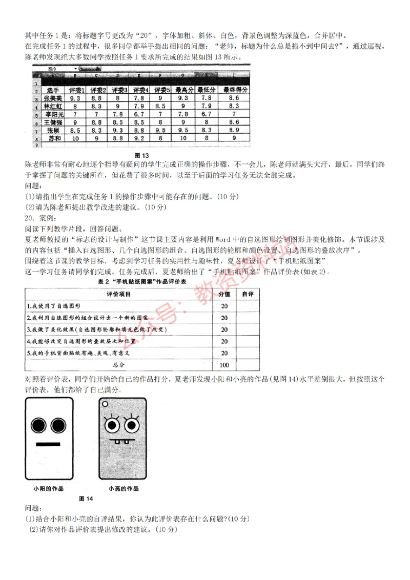 2015上-2019上初中信息技术学科知识历年真题及解析_教资_33教资笔试历年真题汇总（科一+科二+科三）_科三真题_02初中科三各科电子资料包合集_信息（资料文档）_初中信息