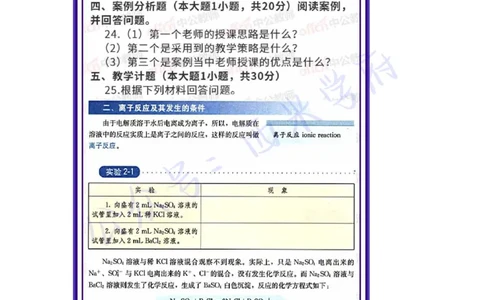 20年下-高中化学-真题及答案解析_教资_25下资料合集二_25下最新科三知识点汇编+思维导图-高中_12.化学_02.历年真题