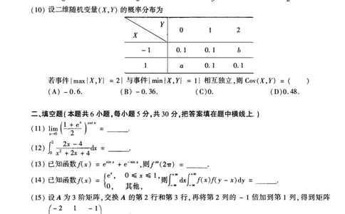 2022考研数学三真题_数学三真题+解析[87-25]_数学三真题