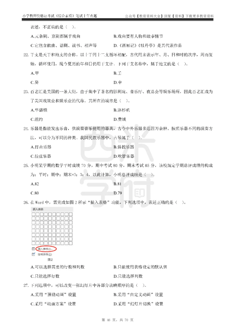 19年-24年真题-小学-综合素质_教资_初高中2026教资_25下教师资格证_9.2025下教资Coco中小学科一科二_coco教资_25下小学科二CocoPolarisの小学教育知识与能力笔记