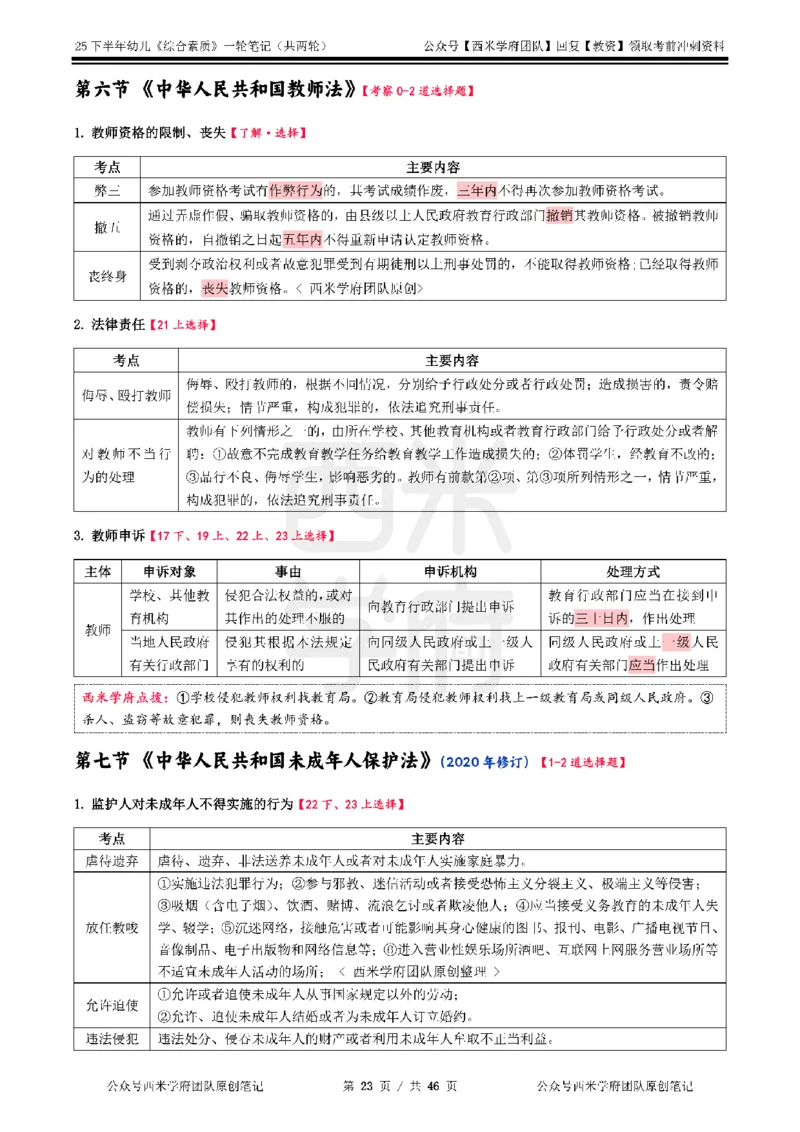 25下幼儿-综合素质一轮笔记_教资_26上西米学府一轮重点笔记（幼儿科一）_0125下重点笔记+习题