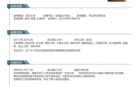 考研复试调剂个人简历模板6_26考研复试_10考研复试资料25_考研复试简历模板