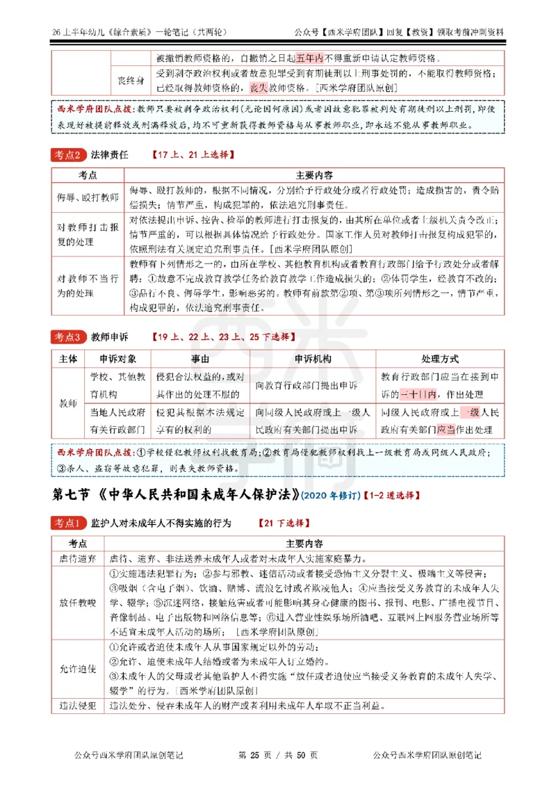26上幼儿园《综合素质》一轮笔记_教资_西米学府26上教资一轮重点笔记_26上西米学府一轮重点笔记（幼儿科一）
