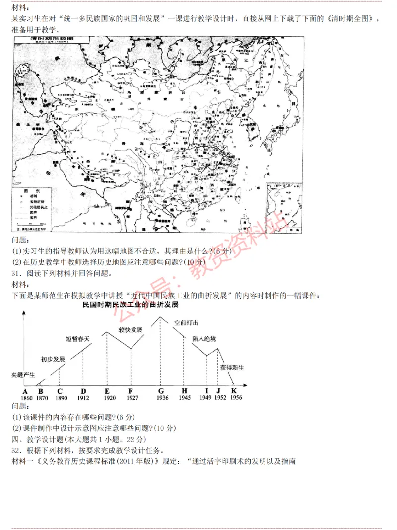 2015上-2019上初中历史学科知识历年真题及解析_教资_33教资笔试历年真题汇总（科一+科二+科三）_科三真题_02初中科三各科电子资料包合集_历史（资料文档）_初中历史