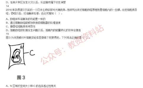 2020年下半年高中《生物》教师资格证笔试真题及答案解析_教资_33教资笔试历年真题汇总（科一+科二+科三）_科三真题_02高中科三各科电子资料包合集_生物（资料文档）