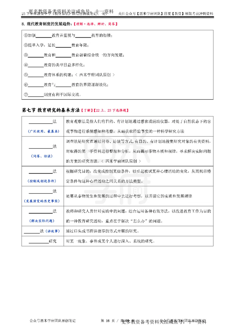 25下中学-教育知识-一轮默写自测笔记_教资_初高中2026教资_26上资料（持续更新）_06补充资料_10默写本