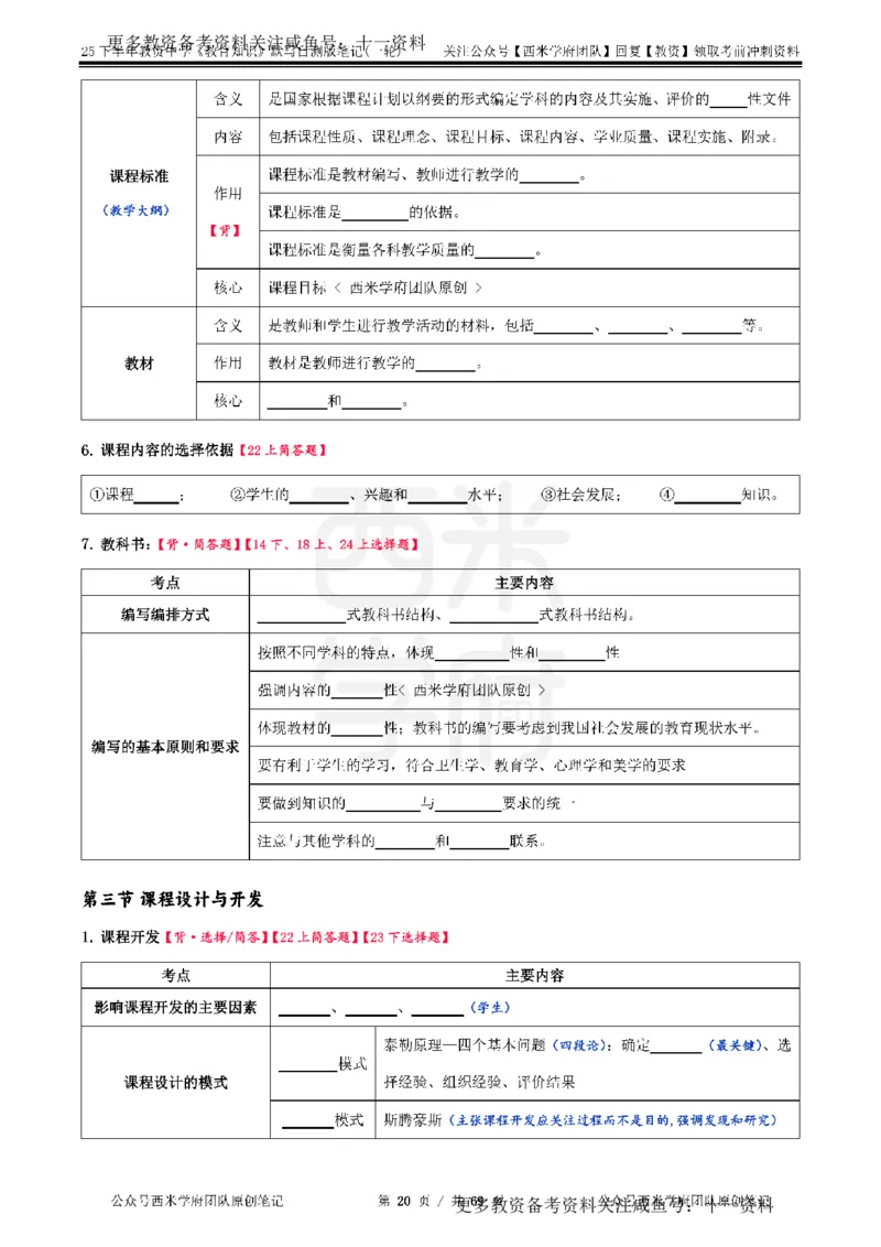 25下中学-教育知识-一轮默写自测笔记_教资_初高中2026教资_26上资料（持续更新）_06补充资料_10默写本