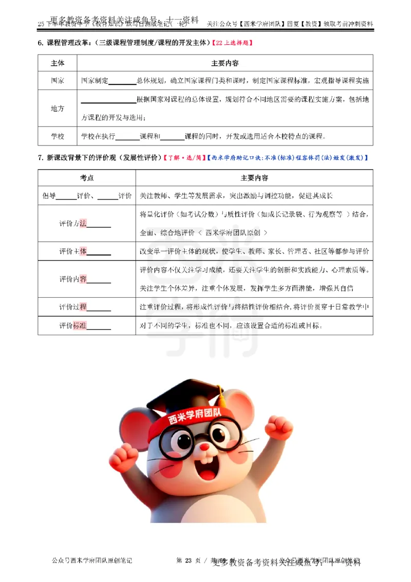 25下中学-教育知识-一轮默写自测笔记_教资_初高中2026教资_26上资料（持续更新）_06补充资料_10默写本