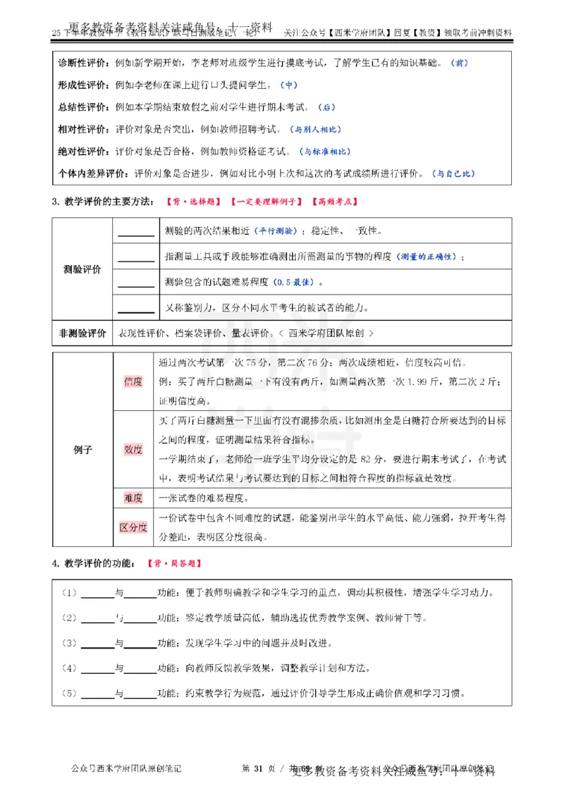 25下中学-教育知识-一轮默写自测笔记_教资_初高中2026教资_26上资料（持续更新）_06补充资料_10默写本