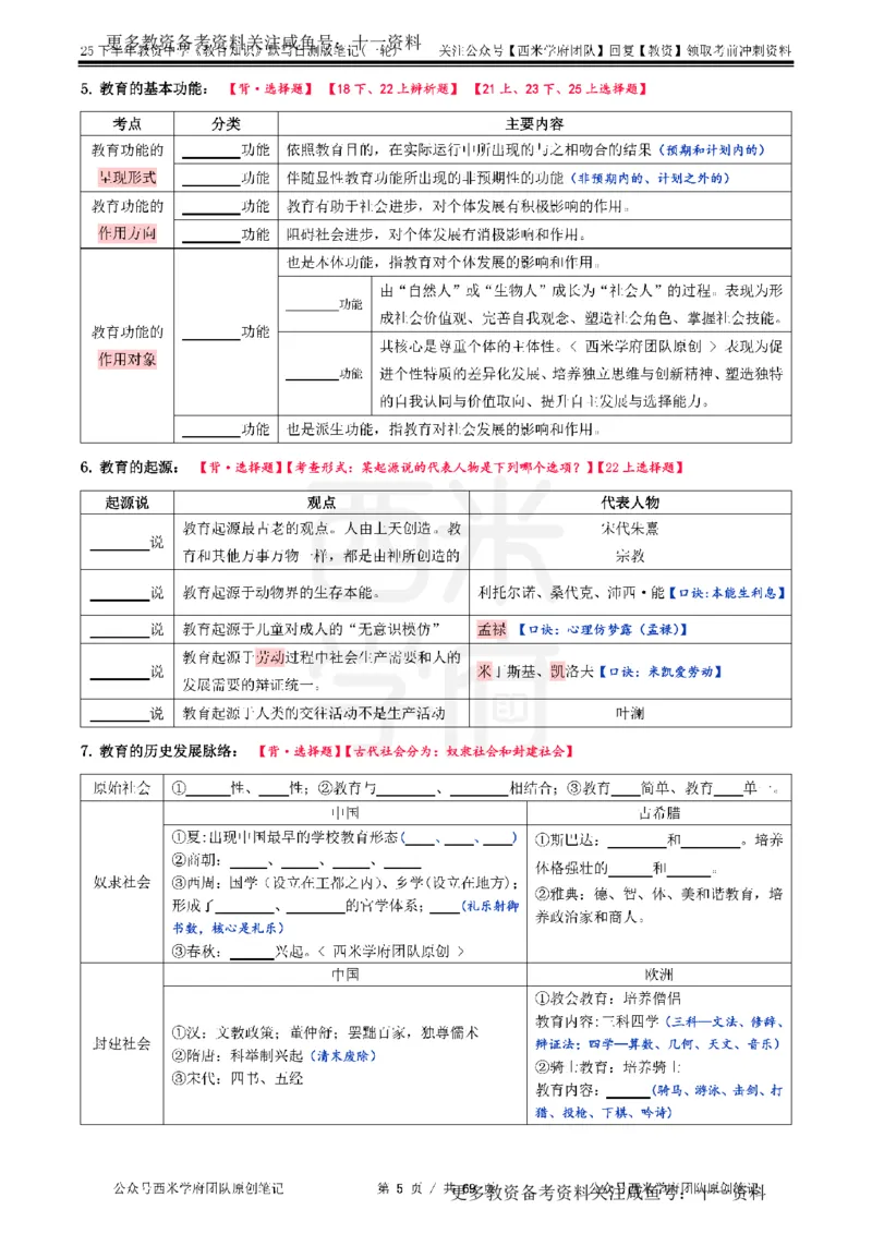 25下中学-教育知识-一轮默写自测笔记_教资_初高中2026教资_26上资料（持续更新）_06补充资料_10默写本