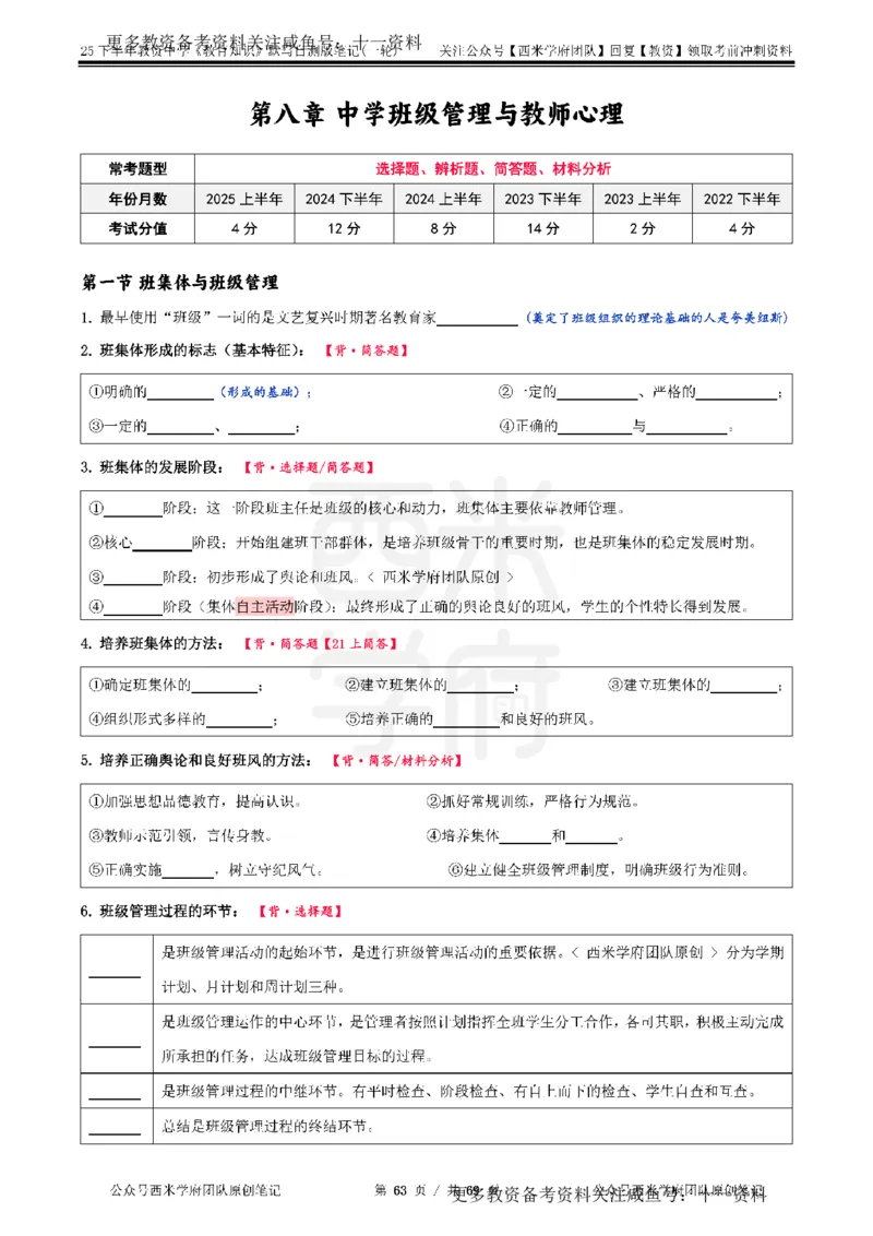 25下中学-教育知识-一轮默写自测笔记_教资_初高中2026教资_26上资料（持续更新）_06补充资料_10默写本
