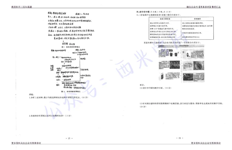 15年下-19年下-高中生物真题-题本_教资_25下资料合集二_25下最新科三知识点汇编+思维导图-高中_09.生物_02.历年真题