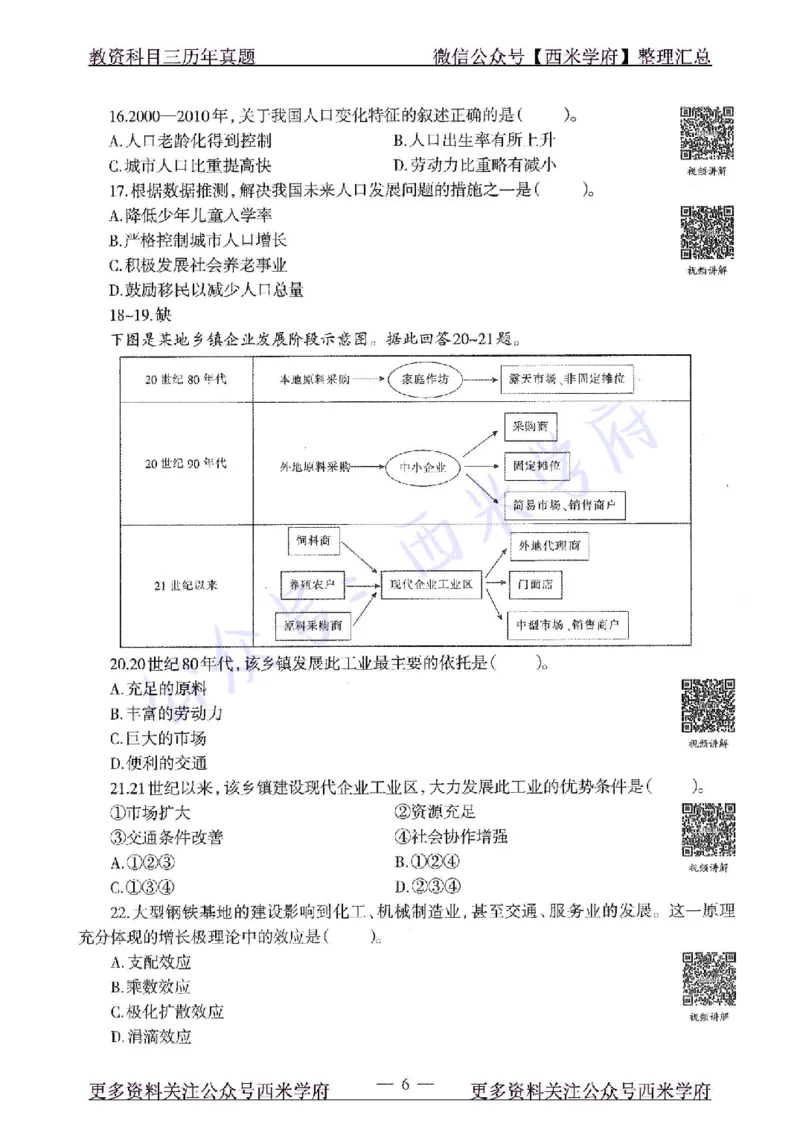 15年下-高中地理-真题及答案解析_教资_25下资料合集二_25下最新科三知识点汇编+思维导图-高中_13.地理_02.历年真题
