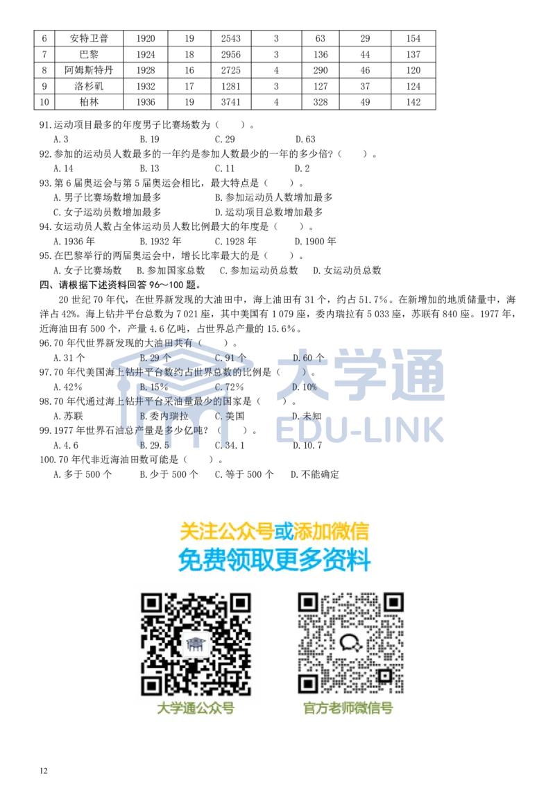 2000年国家公务员考试《行测》真题_2000-2025国考行测PDF