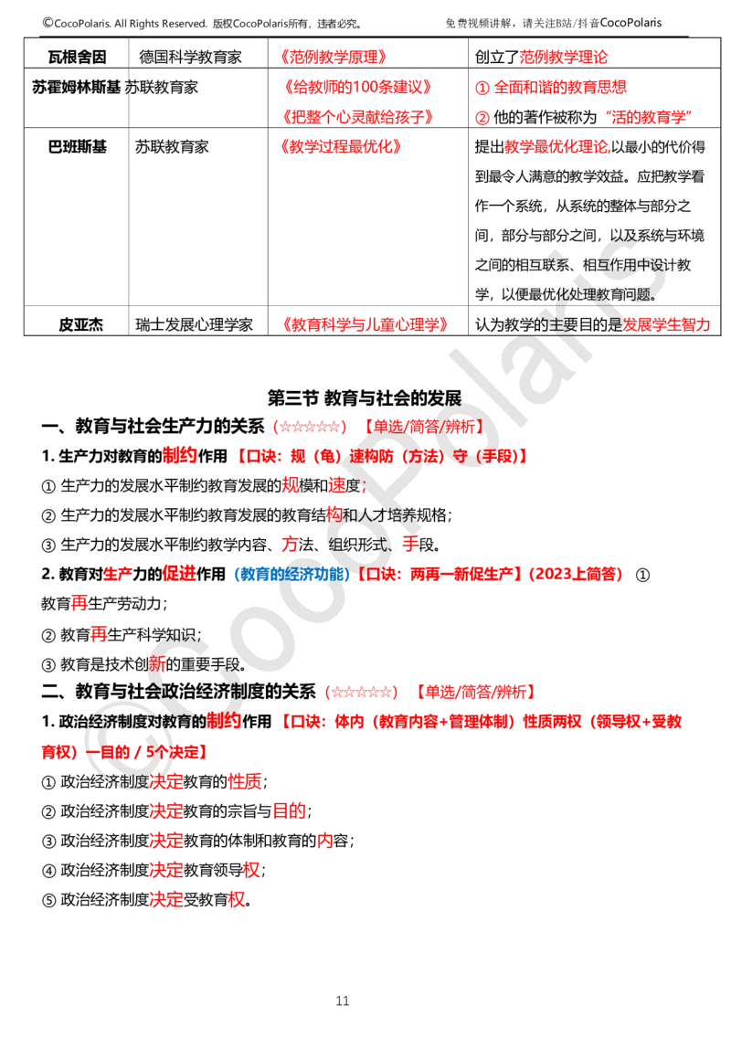 0126上中学科二CocoPolarisの教育知识与能力学习讲义(1)(1)_教资_2026上半年中学教资笔试（更新中）_0926上coco教资笔记（中小学）_26年上coco中学教资