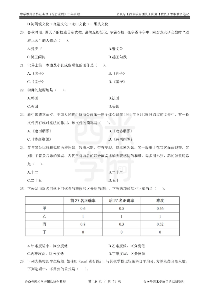 20年-25年真题-中学-综合素质_教资_25下资料合集二_2025下（科一科二）十年真题汇编「最新完整版❗️」_中学：10年教资真题汇编