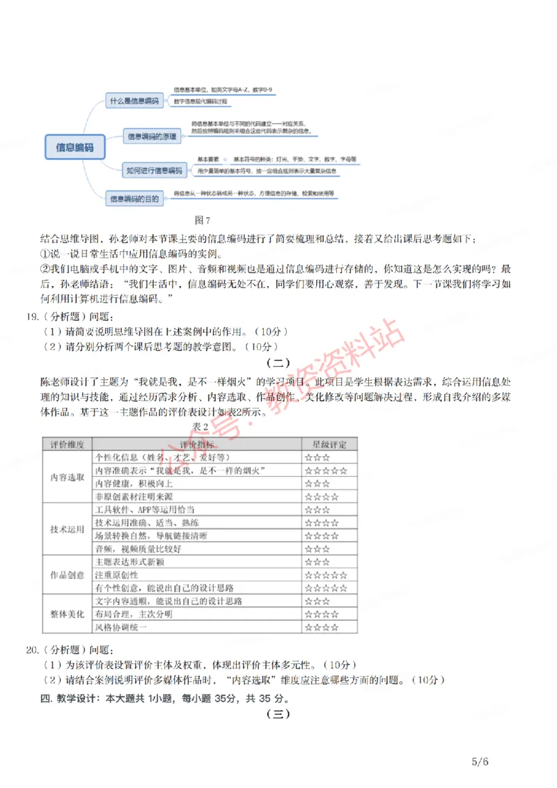 2021年下半年初中《信息技术》教师资格证笔试真题及答案解析_教资_33教资笔试历年真题汇总（科一+科二+科三）_科三真题_02初中科三各科电子资料包合集_信息（资料文档）