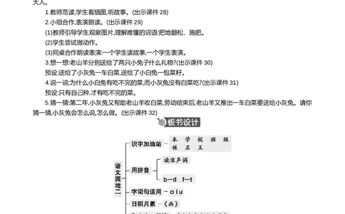 语文园地二精华版教案_25秋七彩课堂统编版语文一年级上册教学资源包_七彩课堂统编版语文一年级上册教案_精华版教案_第二单元