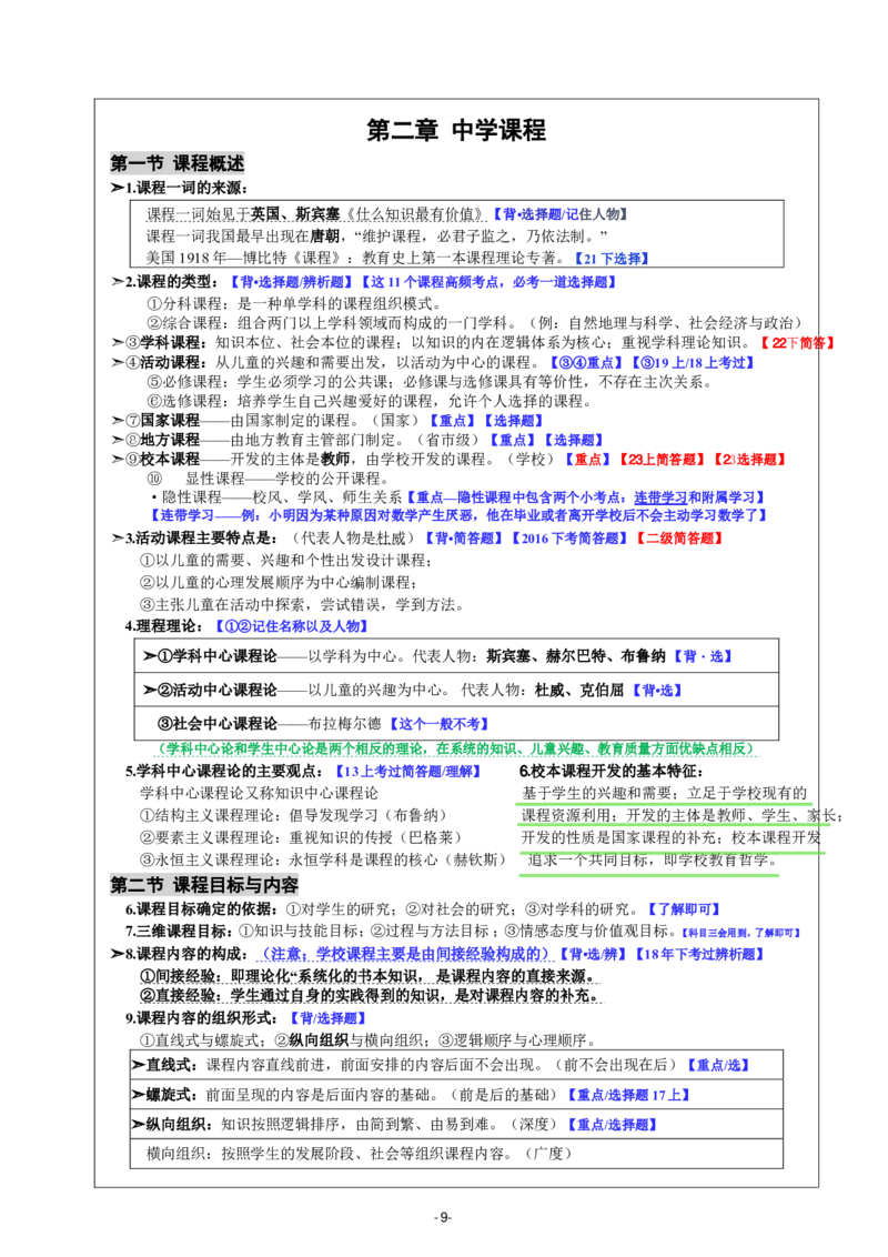 26《中学教育知识与能力》重点笔记_教资_初高中2026教资_26上资料（持续更新）_01重点笔记（可平替教材建议打印）