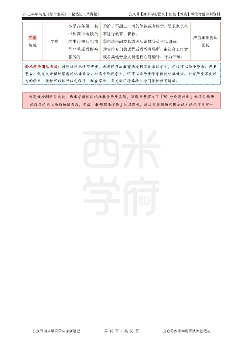 26上幼儿园《综合素质》一轮笔记_教资_26上西米学府一轮重点笔记（幼儿科一）
