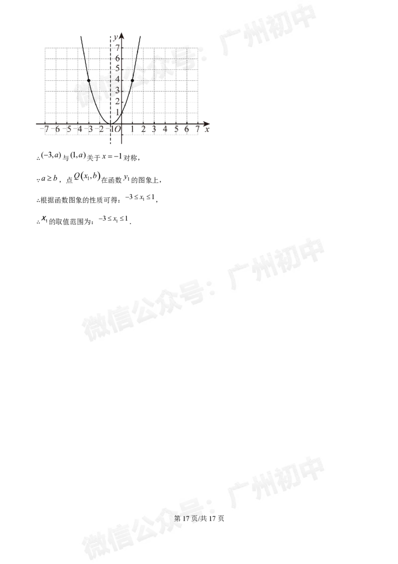 越秀区广州华侨外国语学校2024-2025学年九年级数学（答案解析）_广州九上月考+期中+期末+一模二模+中考真题_九上月考_初三上十月考