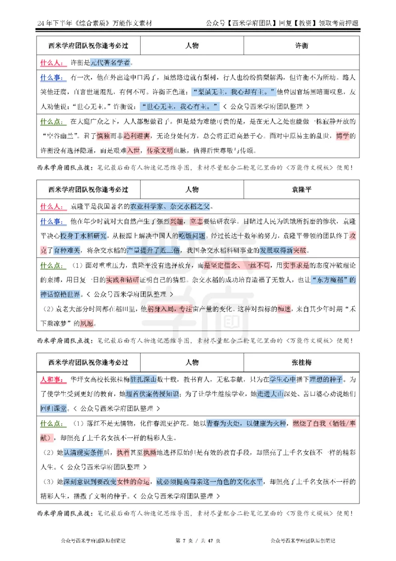 2025上_中小幼-作文54个人物素材_教资_282026上教资笔试&middot;作文资料_25上-旧资料