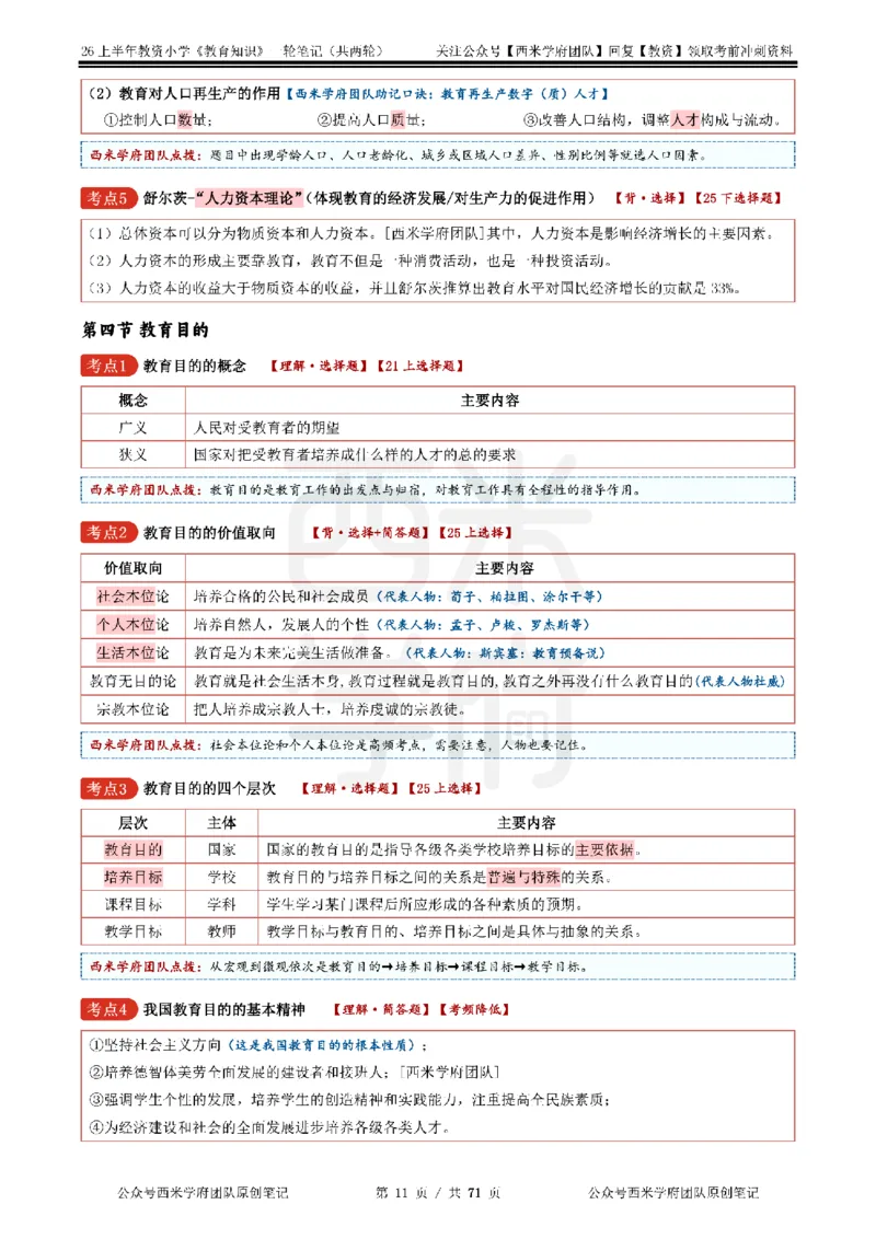 26上小学-教育知识与能力一轮笔记_教资_26上西米学府一轮重点笔记（小学科一）