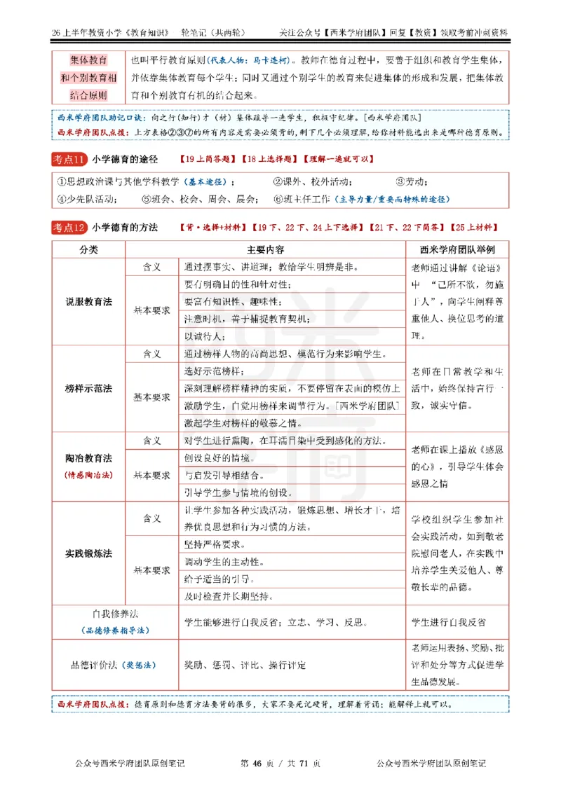 26上小学-教育知识与能力一轮笔记_教资_26上西米学府一轮重点笔记（小学科一）