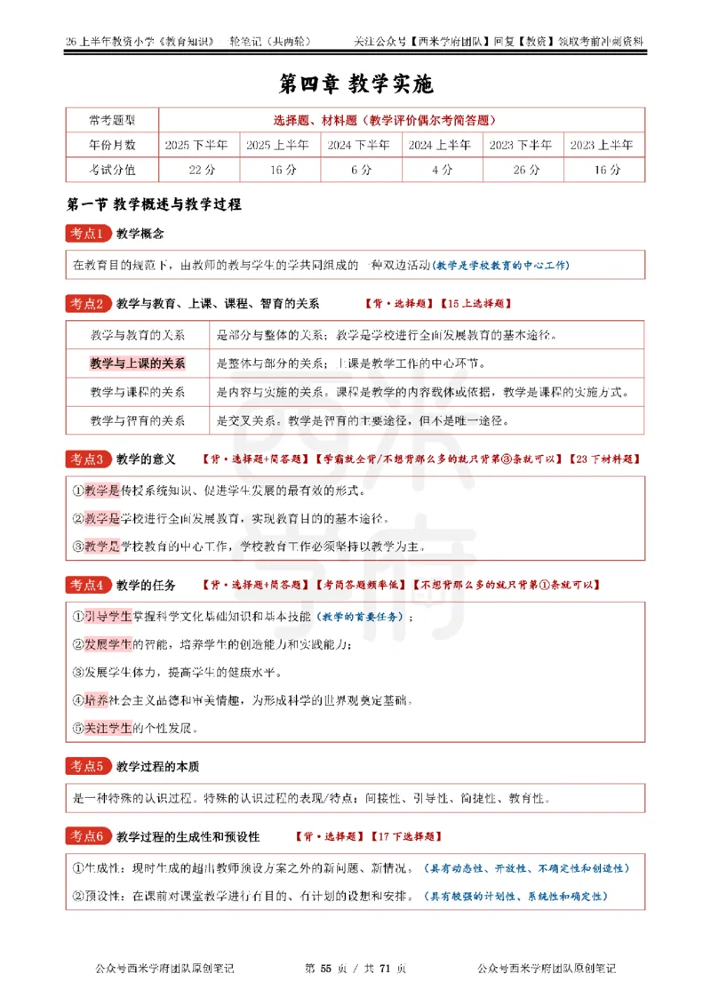 26上小学-教育知识与能力一轮笔记_教资_26上西米学府一轮重点笔记（小学科一）
